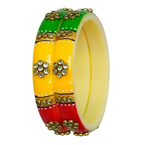 Elegant Ceramic American Diamond Bangles For Women