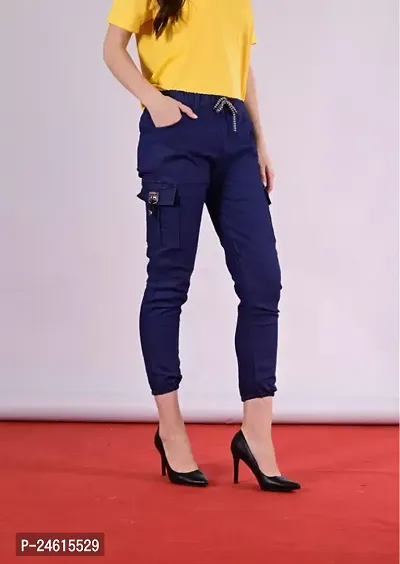 Stylish Blue Denim Solid Jeans For Women-thumb0