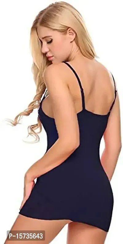 AM7 Women's Polyamide Spandex Mix  Poly Cotton Plain Above Knee Baby Doll Lingerie Hot  Sexy for Newly Married Couples Honeymoon/First Night/Anniversary |for Women[ Free Size-thumb2
