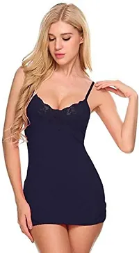 AM7 Women's Polyamide Spandex Mix  Poly Cotton Plain Above Knee Baby Doll Lingerie Hot  Sexy for Newly Married Couples Honeymoon/First Night/Anniversary |for Women[ Free Size-thumb4