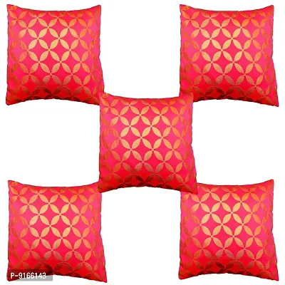 Stylish Silk Cushion Cover 12x12(Pack Of 5)