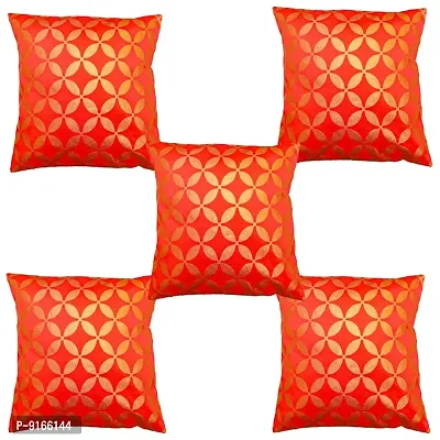 Stylish Silk Cushion Cover 12x12(Pack Of 5)