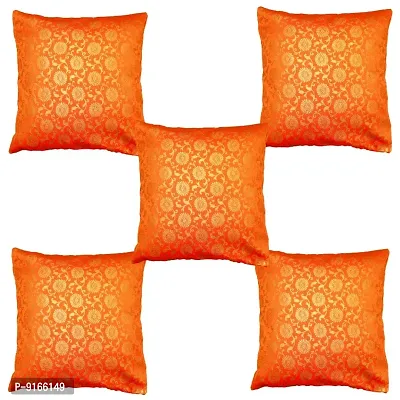 Stylish Silk Cushion Cover 12x12(Pack Of 5)-thumb0