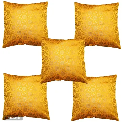 Stylish Silk Cushion Cover 12x12(Pack Of 5)