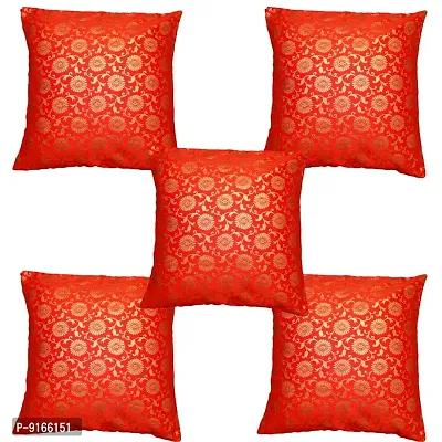 Stylish Silk Cushion Cover 12x12(Pack Of 5)