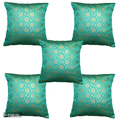 Stylish Silk Cushion Cover 12x12(Pack Of 5)-thumb0