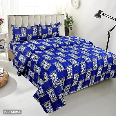Stunning Polycotton Printed Queen Bedsheet with Pillow Covers