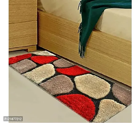 UNFOLD HAPPINESS Design Microfiber Bedside Runner, Soft Rug for Bedroom Living Room Kitchen (22 X 55 Inches) - Multi01.