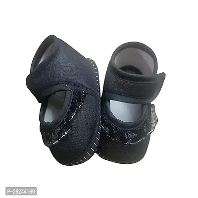 Comfortable Black Fabric Solid Flat Boots For Boys-thumb0