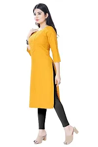 Womens Chikankari Cotton Rayon A-Line Kurta | Designer 3/4th Sleeves, Round Neck Kurti for Ladies  Girls-thumb1