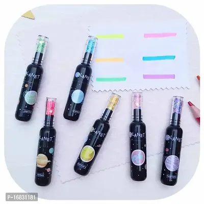 Bottle Shape Highlighters | Set Of 6 | Fine Grip Marker Pen | Ideal For Office Stationery  Kids-thumb2