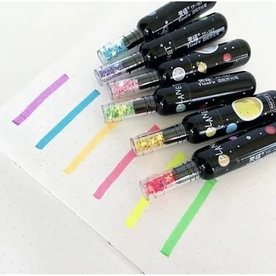 Highlighters Marker Pens Stationery Cute Space Theme Bottle Shaped