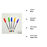 20 Pieces Plastic Ball Pens, For School, Offices, Fast writing Blue ball pens (Pack of 20)-thumb2