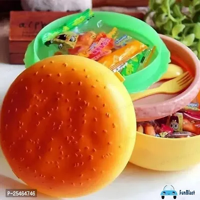 Burger Shape Lunch Box for Kids -Lunch Box with Compartments (pack of 1)-thumb0