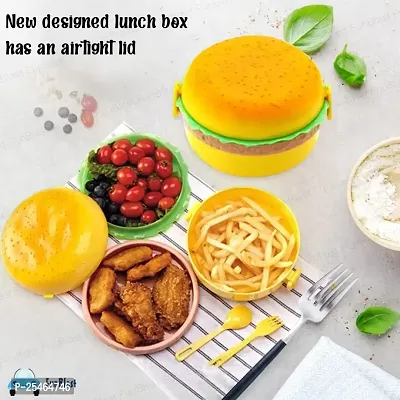 Burger Shape Lunch Box for Kids -Lunch Box with Compartments (pack of 1)-thumb5