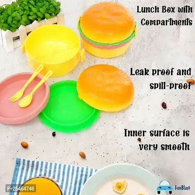 Burger Shape Lunch Box for Kids -Lunch Box with Compartments (pack of 1)-thumb2