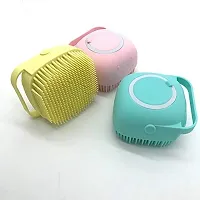 Silicone Bath Wash Scrubber Cleaner Massager For Shampoo Soap Dispenser (Assorted color-Pack of 1)-thumb4