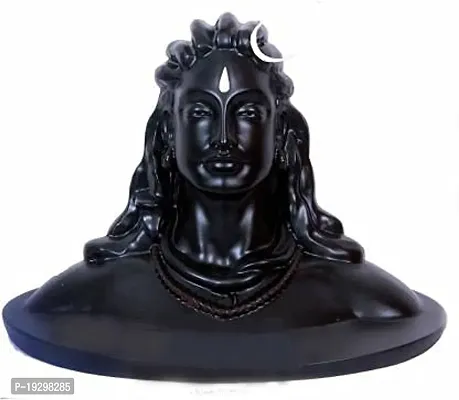 Navyaksh Adiyogi Shiva Idol for Home Decor, Gift  Puja, Car Dashboard Statue, Matte Black, for Worship. Decorative Showpiece - 8 cm-thumb0