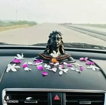 Navyaksh Adiyogi Shiva Idol for Home Decor, Gift  Puja, Car Dashboard Statue, Matte Black, for Worship. Decorative Showpiece - 8 cm-thumb3