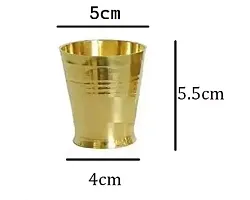 Brass Glass for pooja/Mandir,worship place and special occasions(small/set of 4) Brass Kalash (Height: 5.5 CM, Gold)-thumb1