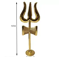 Combo of Shivling Stand Kalash Lota with trishul ( 10cm x 8cm x 12cm, Gold)-thumb1