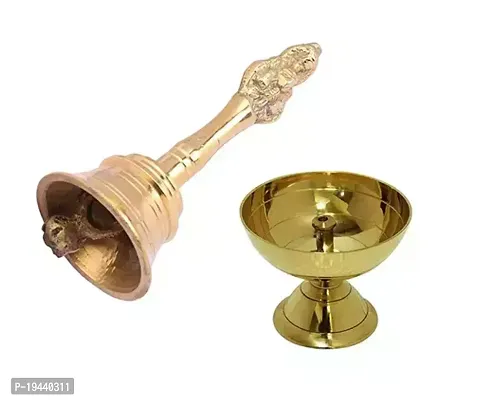 Pooja Items Set of 2 Pcs, Brass Round Pyali Diya with Copper