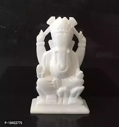 Marble Ganesh ji / ganesha Statue / Murti / Idol 5inch white , marble set of 1