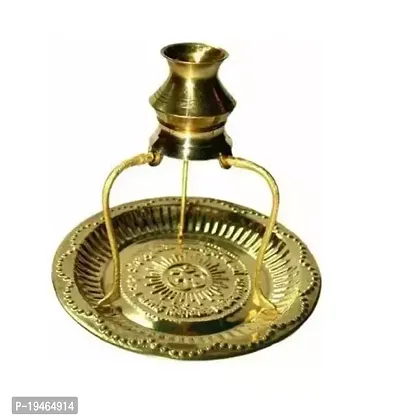 brass plate with shivling stand and trishul Puja Articles-thumb2