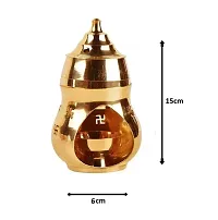 Combo of Kapoor / Camphor Diffuser Brass Diya / lamp with Jali Akhand Jyoti Deep with Stand-thumb1