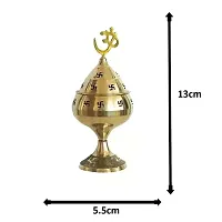 Combo of Kapoor / Camphor Diffuser Brass Diya / lamp with Jali Akhand Jyoti Deep with Stand-thumb2