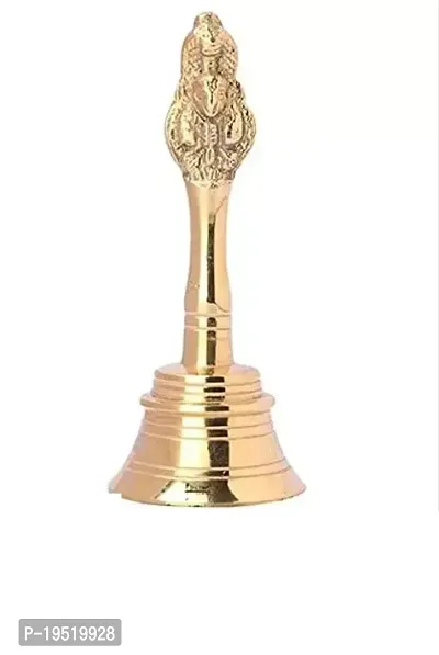 Ghanti, Bell/Garuda Ghanti for Home Temple Brass Pooja Bell 4inch (Gold,Brass)