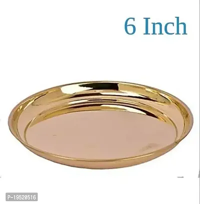 Brass Traditional Utensil Designer Thali / Plate 6 Inch