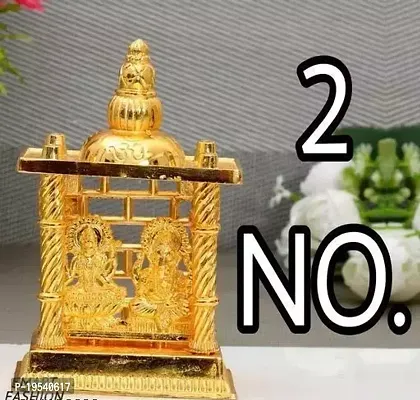 God Laxmi Ji And Ganesh Ji Mandir Idol Set Metal Gold Plated Statue