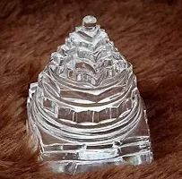 100% Pure Sphatik Shree Shri Yantra Sphatik Laxmi Meru Shree Yantra of Natural Quartz Crystal Gemstone Weight  30-40 Grams-thumb1