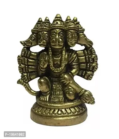 pure brass panchmukhi hanuman ji Brass 2.5 Inches Statue Kneeling Ashirvad Posture