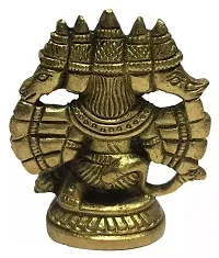 pure brass panchmukhi hanuman ji Brass 2.5 Inches Statue Kneeling Ashirvad Posture-thumb1