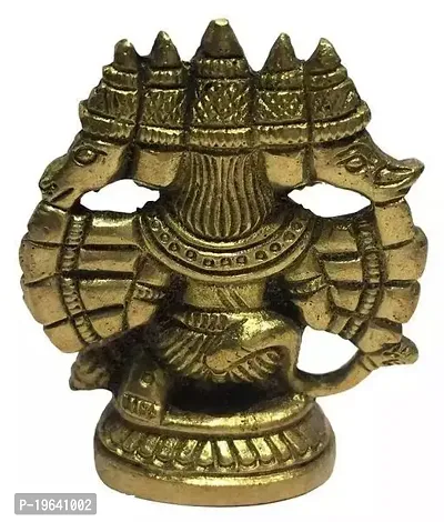 pure brass panchmukhi hanuman ji Brass 2.5 Inches Statue Kneeling Ashirvad Posture-thumb2