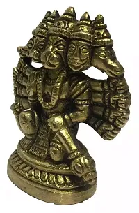 pure brass panchmukhi hanuman ji Brass 2.5 Inches Statue Kneeling Ashirvad Posture-thumb2