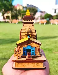 Beautiful Shree Keda Mandir Statue  Fully Polished Hand Crafted Wooden Temple for Gifting  Showpiece  Car Dashboard With Double Side Tape free.-thumb1