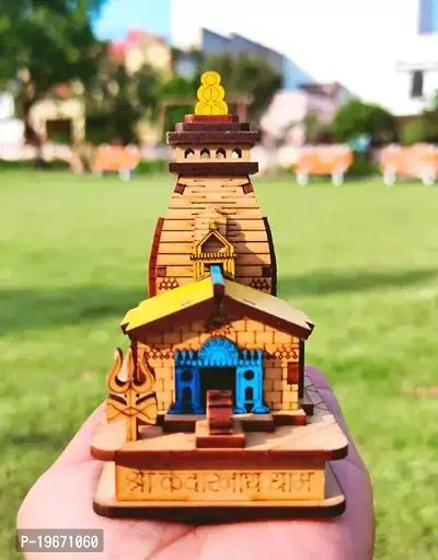 Beautiful Shree Keda Mandir Statue  Fully Polished Hand Crafted Wooden Temple for Gifting  Showpiece  Car Dashboard With Double Side Tape free.-thumb2