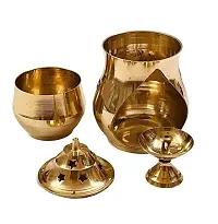 Traditional Brass Brass Camphor Diya Diffuser for Diwali Pooja Deepak Decoration | Brass Diya for Puja Satya Deepam Brass Gift | Pooja Items for Home Brass Diwali Pooja Pack Of 1-thumb1