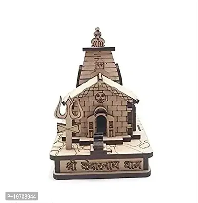 Kedarnath Temple in Wood 3D Model Miniature Hand Crafted with Double side tap  height 8cm  from haridwar-thumb0