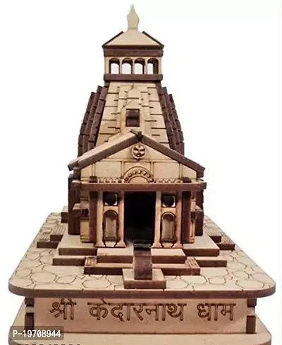 Kedarnath Temple in Wood 3D Model Miniature Hand Crafted with Double side tap  height 8cm  from haridwar-thumb2