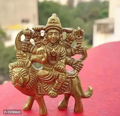 Pure Brass Durga MATA Murti Durga Maa Idol Sherawali MATA Murti For Navratri Diwali Pooja-thumb0