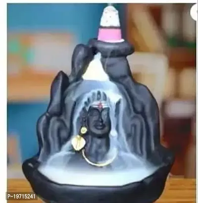 Lord Shiva Adiyogi Shiva Backflow Smoke Fountain Incense Holder Burner With 51 Smoke Backflow Scented Cone Incenses For Car Dashboard Temple Shivratri Saawan Pooja Directly From Haridwar Shiv-nagri-thumb3