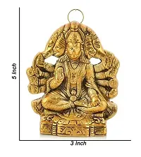 Metal Panchmukhi Hanuman ji Murti Bajrangbali Idol for Hanging and Gifts Decorative Diwali Pooja Showpiece-thumb1
