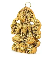 Metal Panchmukhi Hanuman ji Murti Bajrangbali Idol for Hanging and Gifts Decorative Diwali Pooja Showpiece-thumb2