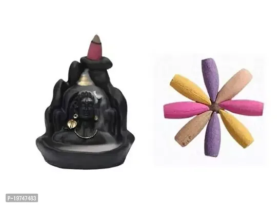 Mahadev, Shiv Shankara Backflow Cone Incense Holder Decorative Showpiece with 50 Smoke BnteIncenses For Shivratri Saawan Pooja-thumb2