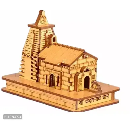 Lord Shiva Shri Kedarnath Temple in Wood 3D Model Miniature Hand Crafted Idols  Figurines-thumb0