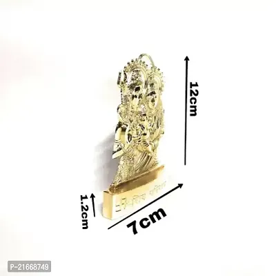 Small Metal Gold Plated Shiv parivar Idol for Car Dashboard Mandir Pooja Murti Decorative Showpiece - 14 cm  (Metal, Yellow)-thumb2